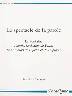 cover image of Le spectacle de la parole